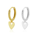 EH1572 S925 Sterling Silver Delicate Luxury Beads Love Heart Charm Hoop Drop Earrings  for Women Fashion Fine Jewelry
