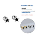 LE118 925 Sterling Silver Fashion Simple Black Star Beads Small Stud Earrings for Women Teen Piercing Jewelry
