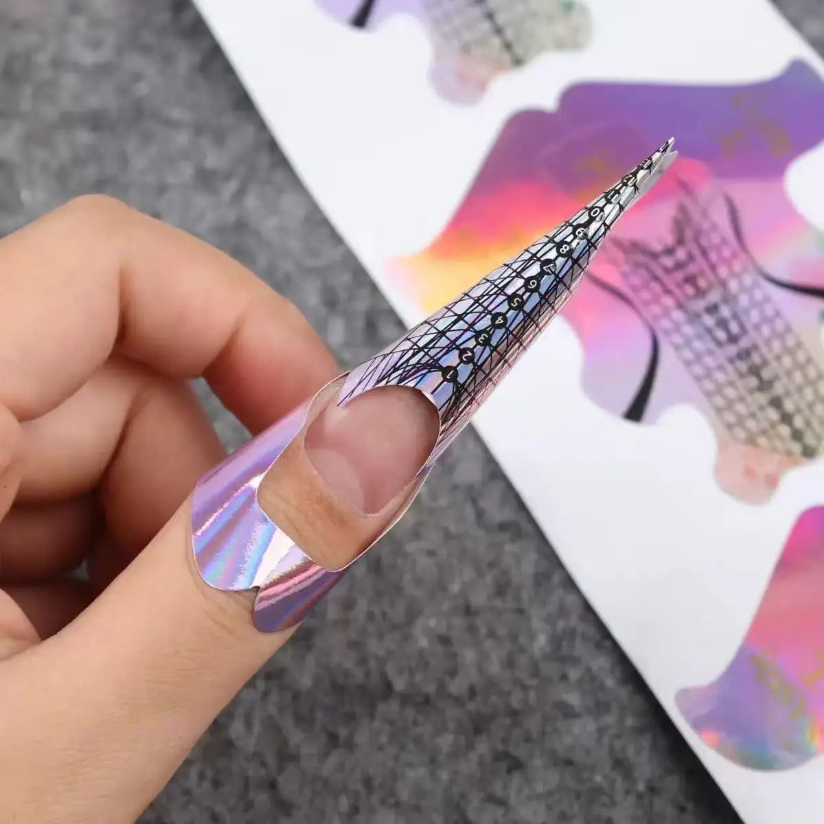 Custom Private Label Paper Nail Forms 300/500PCS High Adhesive Aluminum Foil Nail Forms for Salon & Professional Use