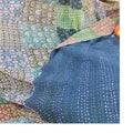 Custom Made 7-Piece Kantha Stitched Patchwork Silk Quilts Cotton Filling American Style 600TC Anti-static Home Decoration Stores