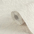 Made in Germany Modern Damask Wallpaper Rolls-Non Woven Sound-Absorbing-Forest White Light Grey-1005 X 053 m Easy Application