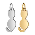 8x21mm Wholesale  Metal Plated Gold Jewelry Accessories Finding Accessories for Jewelry Stainless Steel Animal CAT Charm