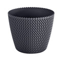 Prosperplast Splofy 5L round plastic flower pot in anthracite color 21.8 x 18.4 cm