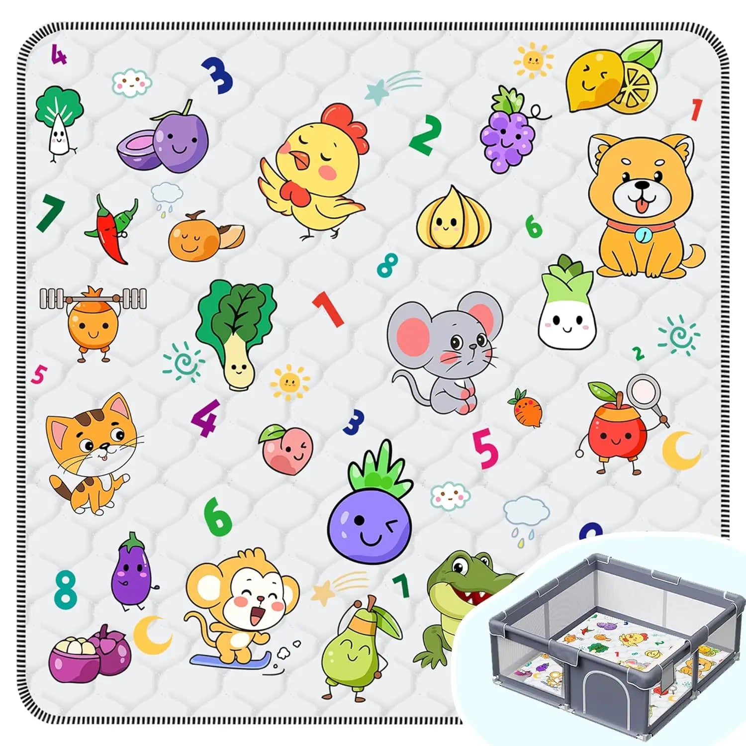 50x50 Inch Extra Thicker & Large Baby Mat for Floor Foldable Washable Baby Playpen Mat Crawling Mat