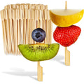 Disposable Bulk 12cm Disposable Natural Kebab Tools Gun Shape Flat Bamboo Skewer With Paddle MegaBDM