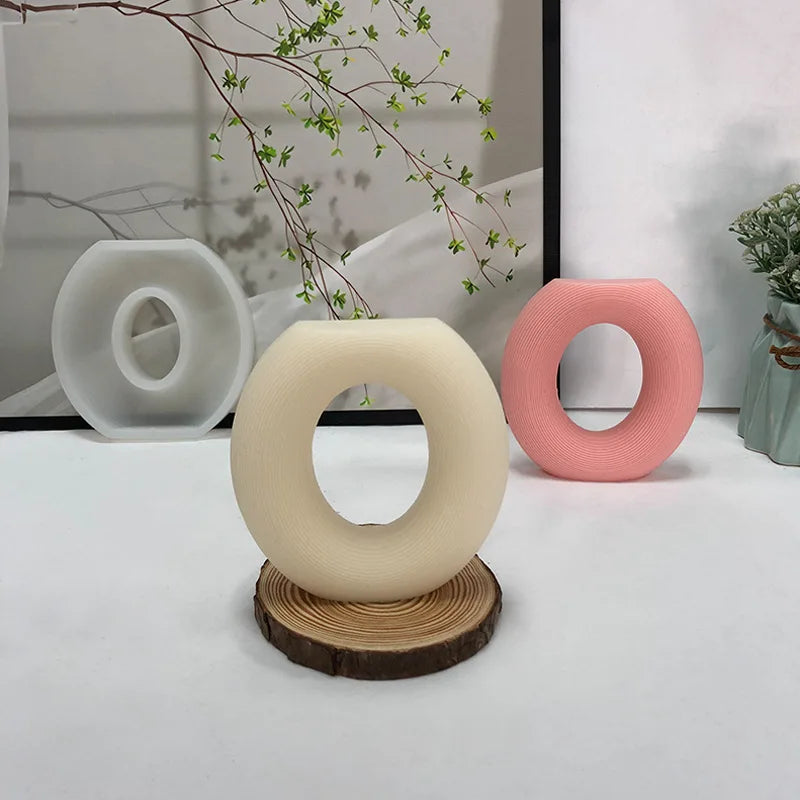 Popular hot food grade O type shaped silicone candle resin mold for cake baking children birthday and christmas celebration
