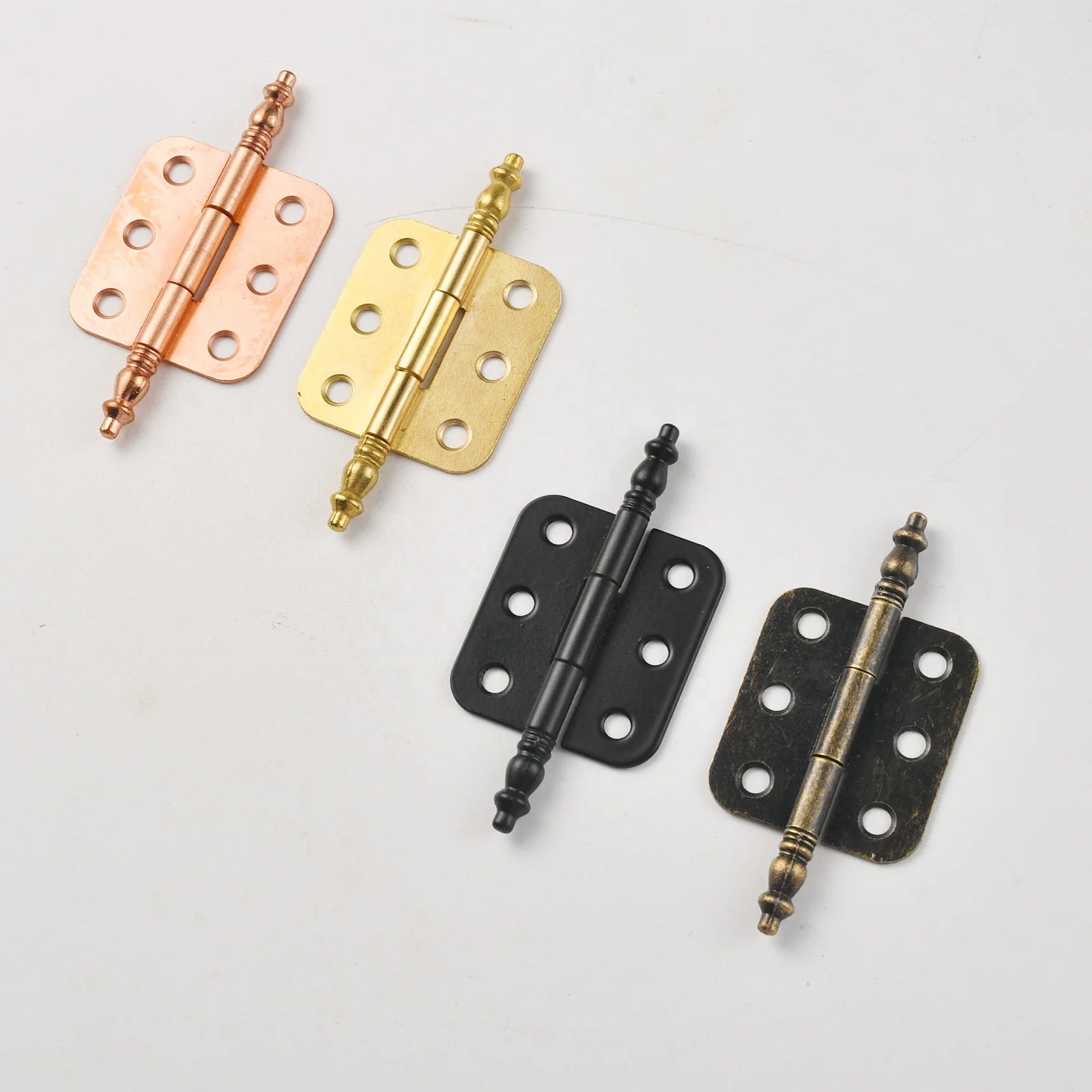 Exquisite Antique Iron Hinges for Bedroom Home Decor Enhance with Crown-Head Hardware Accessories