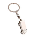Factory Custom logo Metal 3D Mini Car Semi Trailer Truck Keychain Truck Model Silver Alloy Cargo Car Shape Key Chains Truck