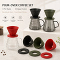 600ml Borosilicate Glass Coffee Server Set with Silicone Pour Over Dripper Detachable Tray for Home Cafe Use MegaBDM