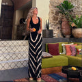 2025 New European and American Style Sexy Women's Evening Dress with Various Prints Featuring a Backless and Crisscross Design