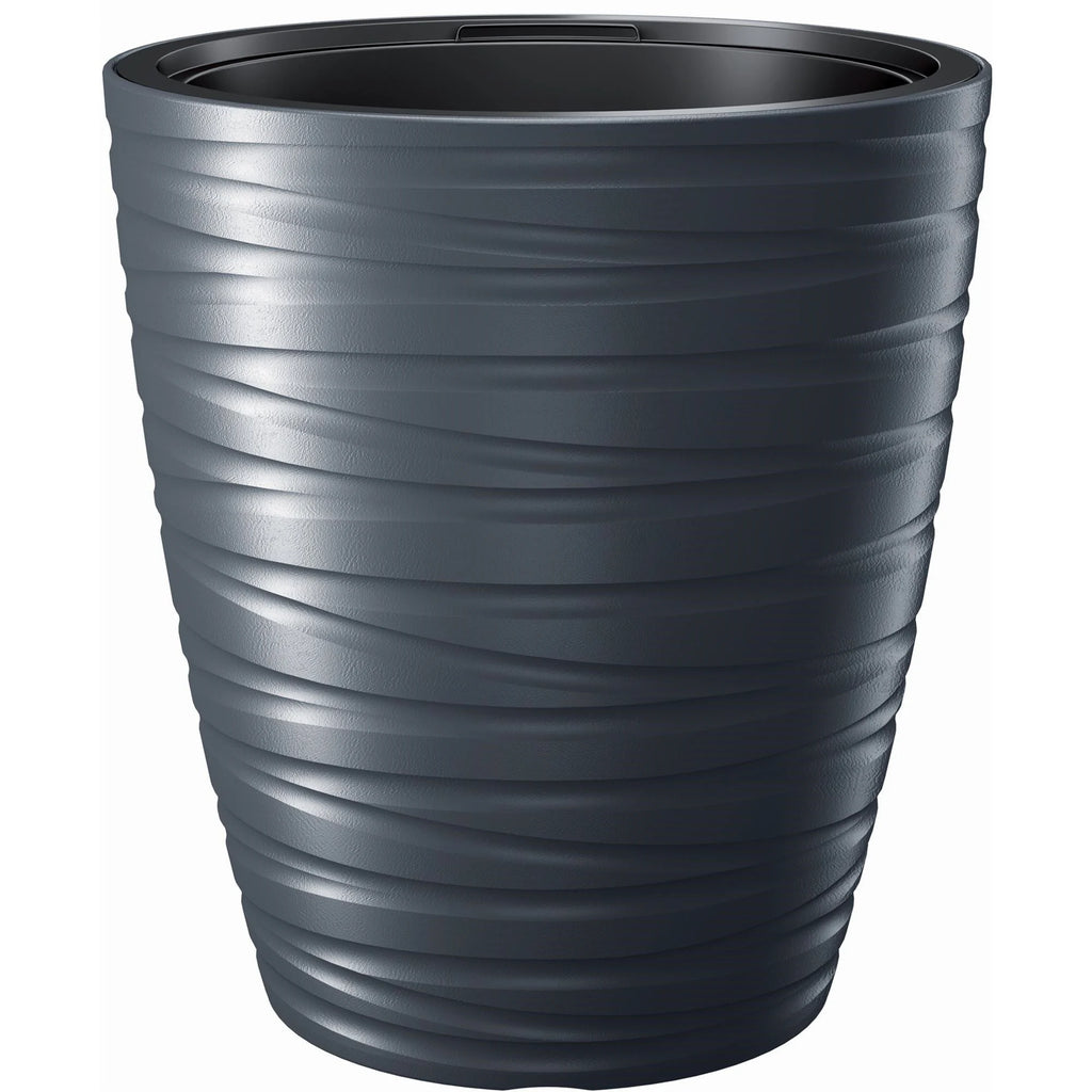 Maze 68L plastic planter with reservoir in anthracite color 47.5 (length) x 47.5 (width) x 52.3 (height) cm