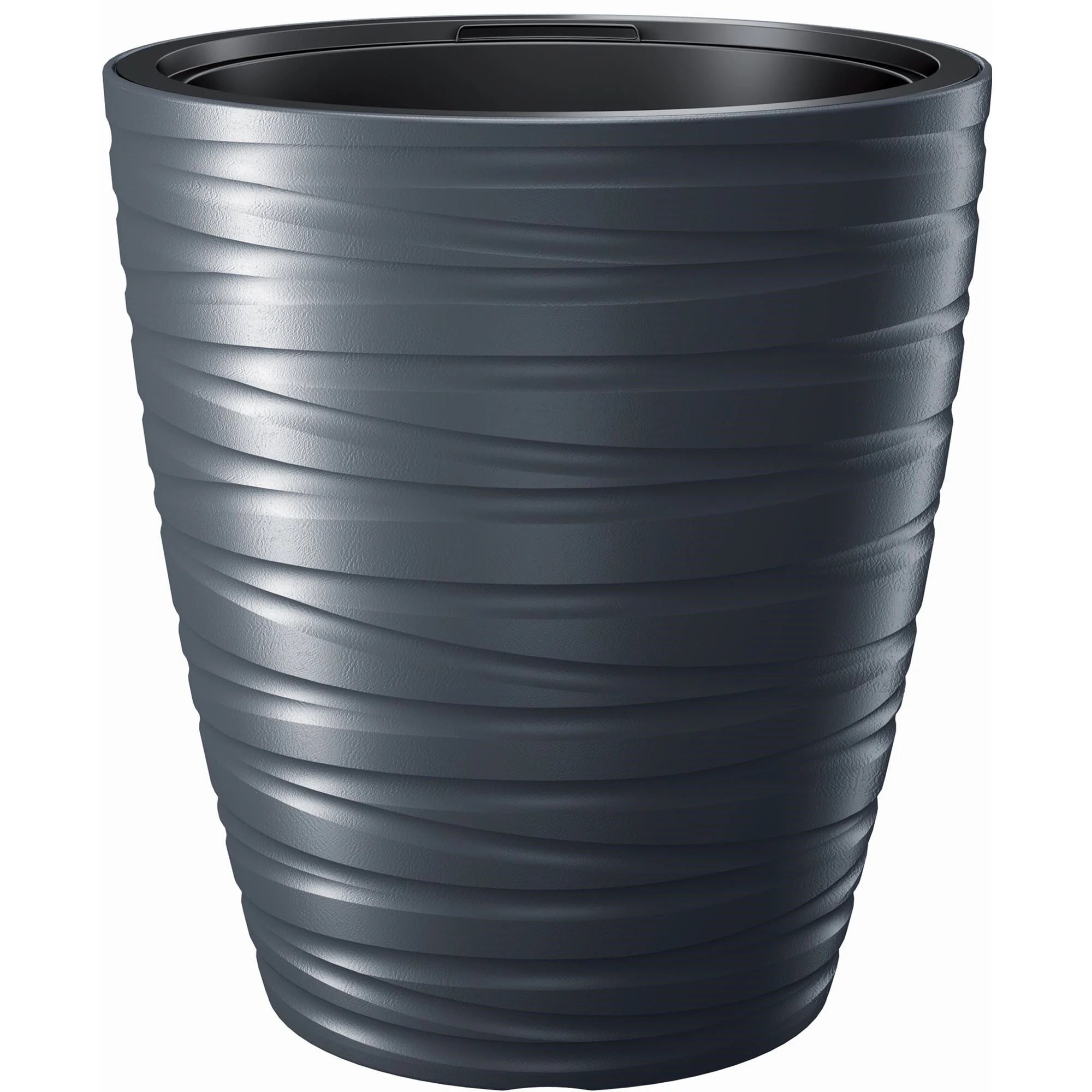 Maze 68L plastic planter with reservoir in anthracite color 47.5 (length) x 47.5 (width) x 52.3 (height) cm