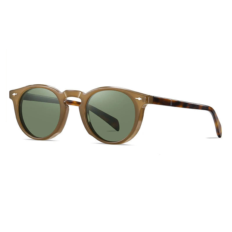 2025 New Retro TR90&Acetate Sunglasses Gold Frame Polarized UV400 Blue Light Ray Blocking Optical Blue Sun Shades Eyeglasses MegaBDM