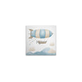 Made In Germany - Home Decor Canvas Picture Zeppelin With Clouds Blue Beige - Wall Mural In Beige Blue - Stretcher Frame Art