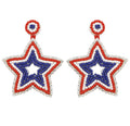 Ethnic Creative New Seed Beads Earrings for Women Bohemian Blue White Red Three Colors Stars Earring Jewelry for Women Gift