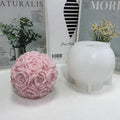 Valentine's Day 3D Large Rose Ball Candle Silicone Mold for Making Candles Resin Column Aromatherapy