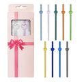 Wholesale Reusable Heart Shape Colored Glass Straw for Drinking Glass