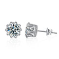 XEZ053 Classic Moissanite Stud Earrings S925 Silver Brilliant Round Cut  Created Diamond Wedding Engagement Earrings