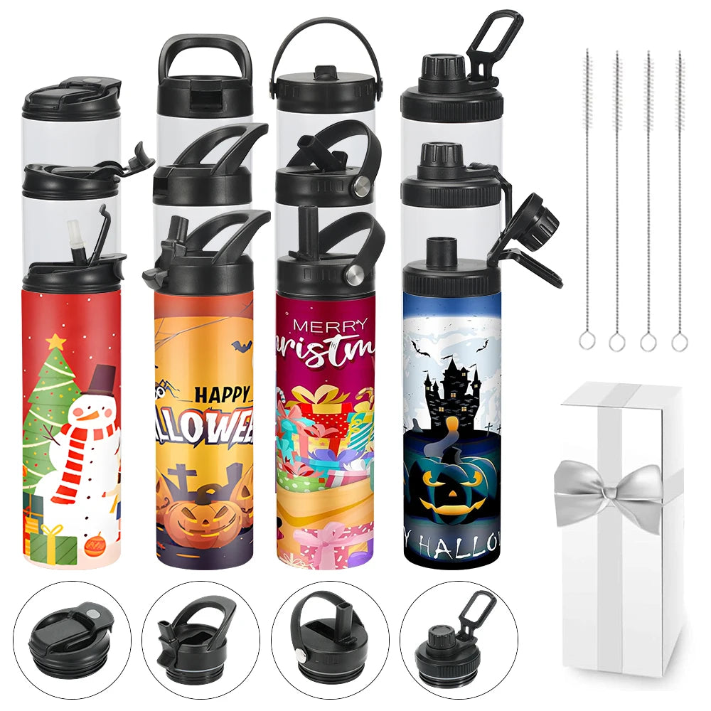 20oz Double Wall Insulated Stainless Steel Tumbler with Straw OEM/ODM Vacuum Sublimation Blank Mugs Straight Design