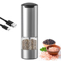 Custom Handheld Led Light Adjustable Automatic Spice Mill Shaker Stainless Steel Rechargeable Electric Salt and Pepper Mill