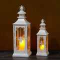 2 PCS European Style Garden Candle Lantern Hanging White Metal Lantern Wedding Decoration Lantern For Indoor Outdoor