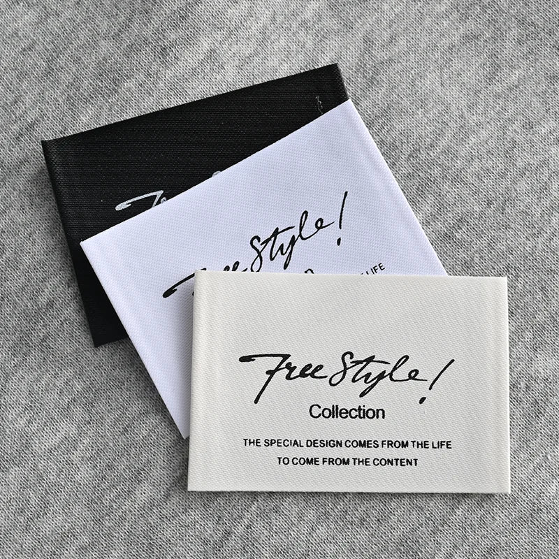 High Quality Fashion Custom Simple Design Pattern Soft White Black Print Label Cheaper Stock Labels