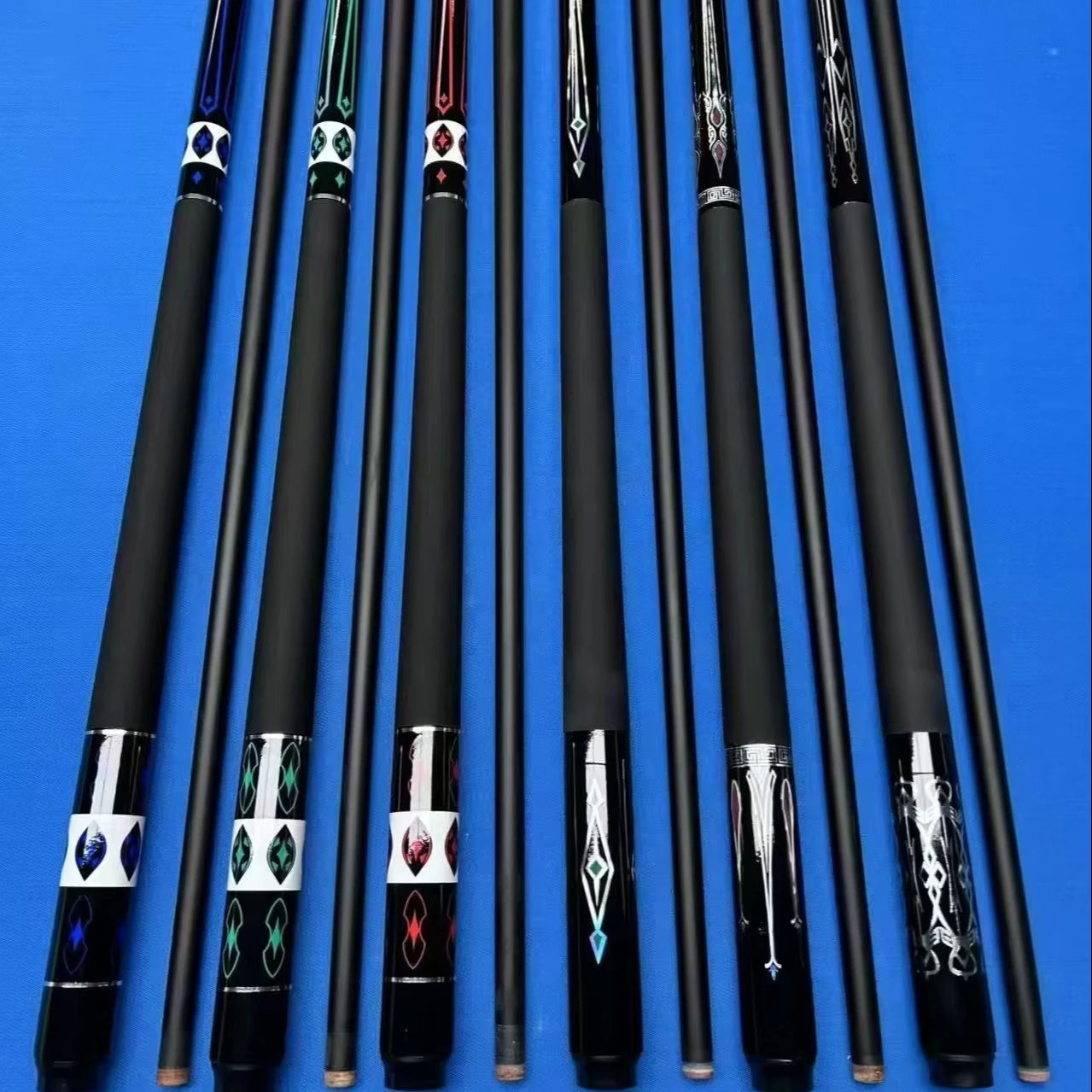 Sportcraft High Quality 147cm Fiberglass Pool Cue Stick Stainless Steel 13mm Low Deflection Tip Lightweight 2-Piece for Pool