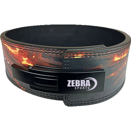 ZEBRA SPORTS Custom Made 10mm Powerlifting Gym Fitness Belt Cowhide Leather Anime Sublimation Printed Back Support Buckles Logo