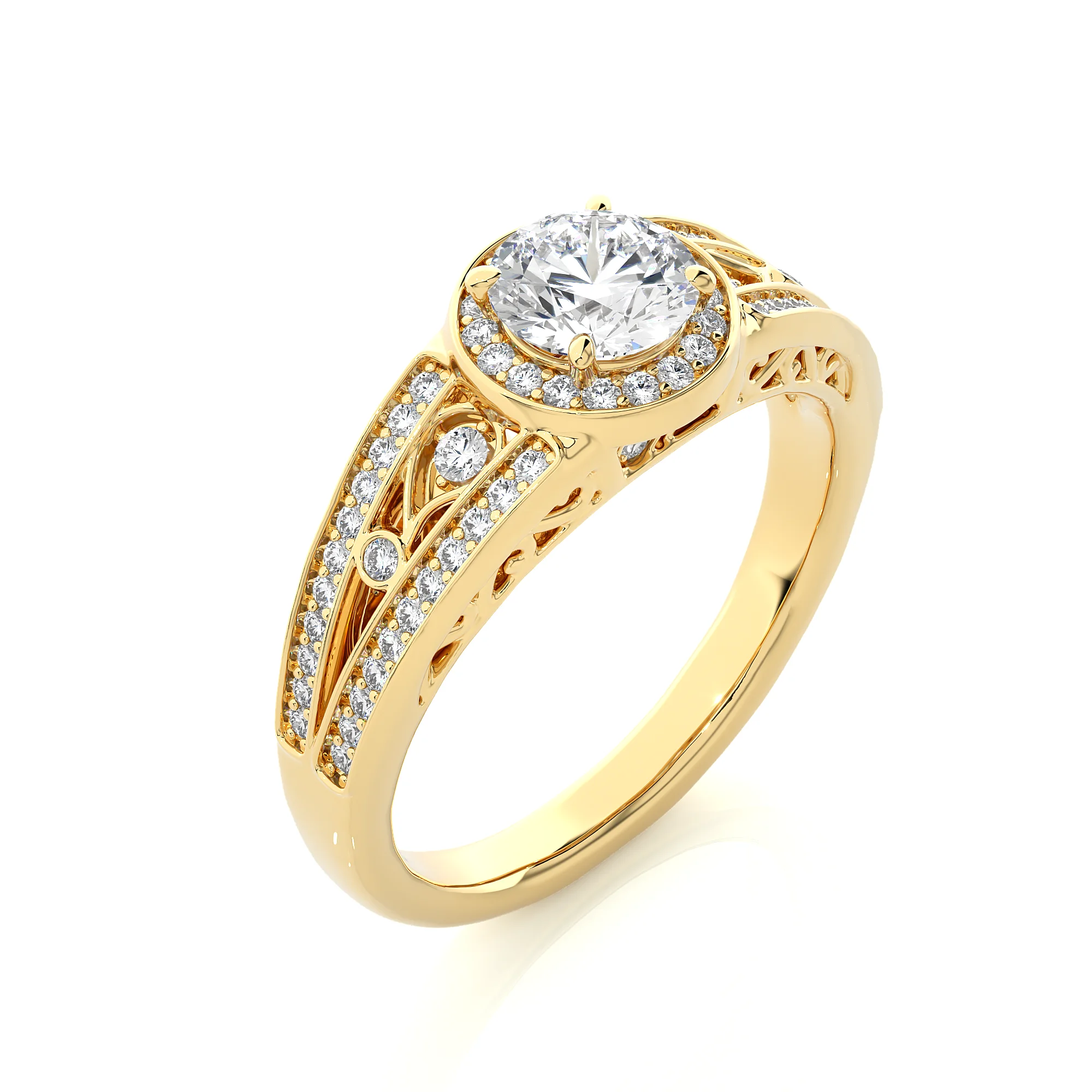 Iced Out Ring Halo Single 0.94ct Diamond Ring Wedding Eternity Moissanite Pave Diamond Engagement Ring Available at Low Price
