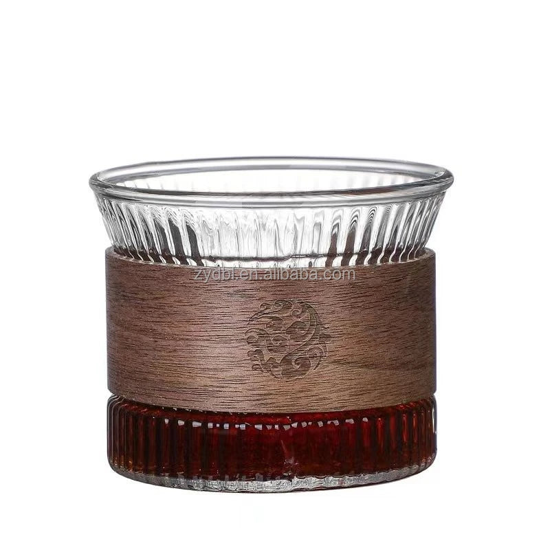 2026 Model High Borosilicate Glass Tea Cup Vertical Stripes Factory Direct Sale Reasonable Price Heat Tea Cups Saucers