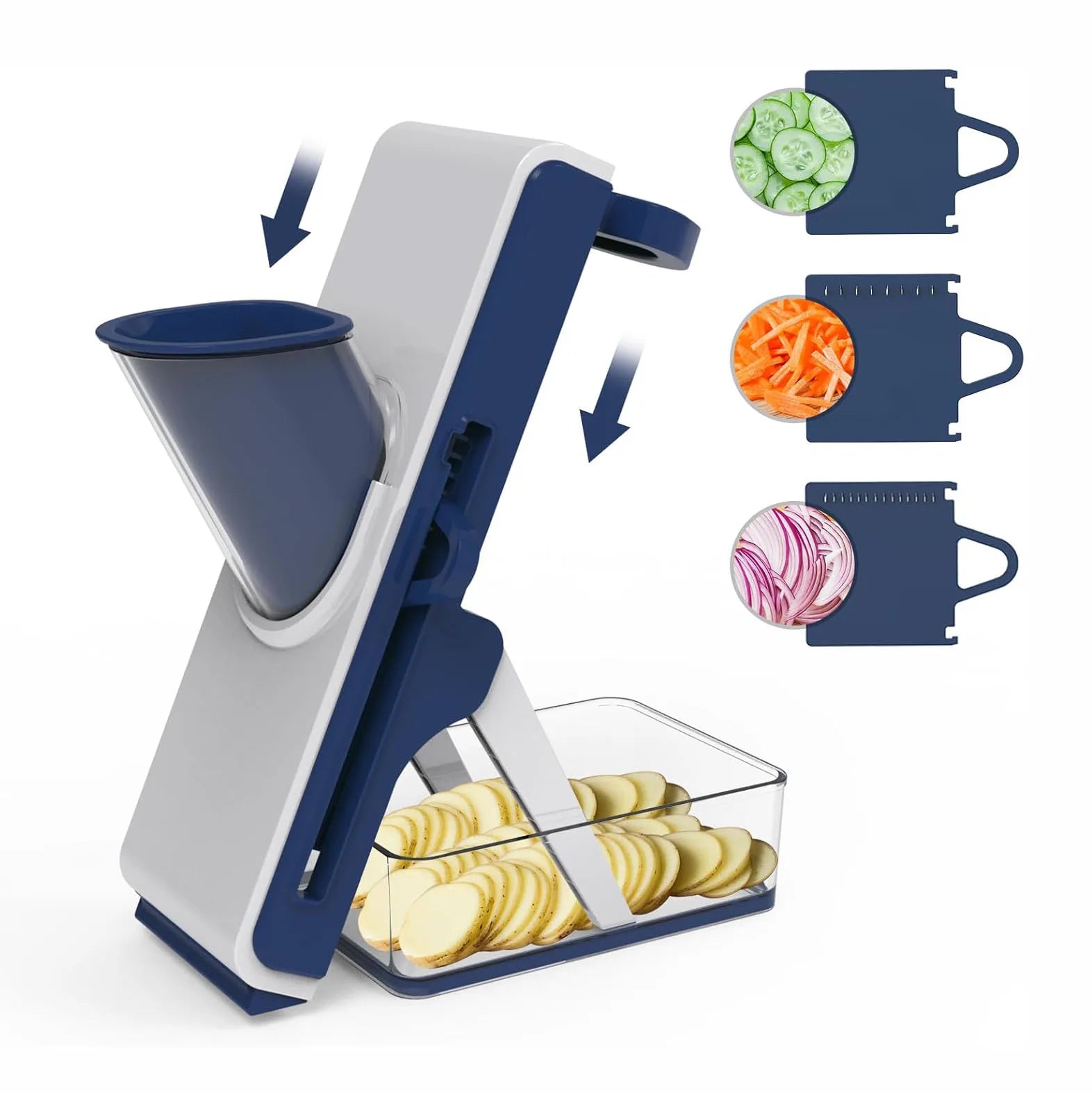 Multifunctional Stainless Steel Blade Vegetable Chopper Manual Food Salad Slicer Handheld Veggie Cutter Container Easy Clean