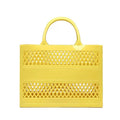 Large Capacity Lightweight PVC Tote Bag Clear Pattern New Style Reusable Folding Handbag Solid Shopping Bag for Daily Use