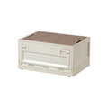 Foldable Plastic Storage Box with Wood Lid Car Seat Organizer and Camping Boxes for Storage Bins