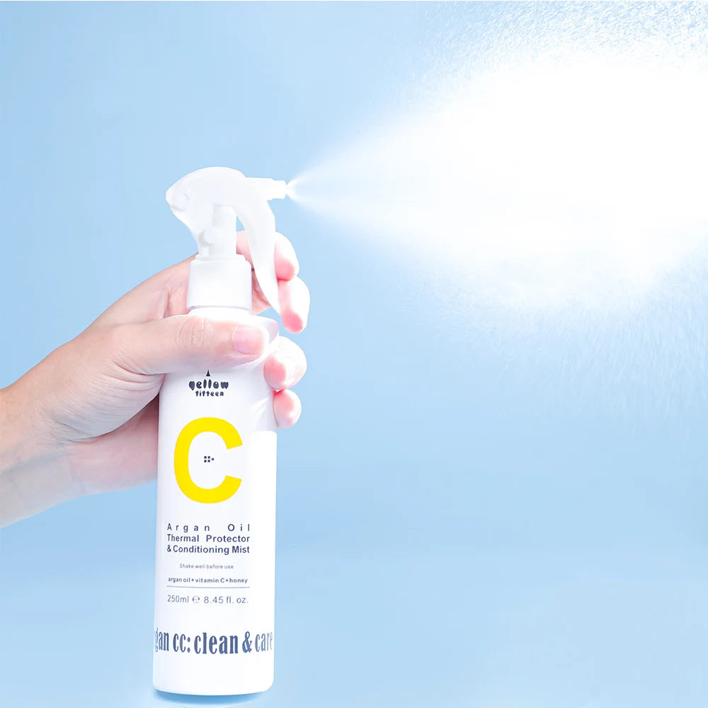 Private Label Coconut Oil & Ginger Leave-In Refreshing Heat Protect Spray for Damaged Hair-250ml