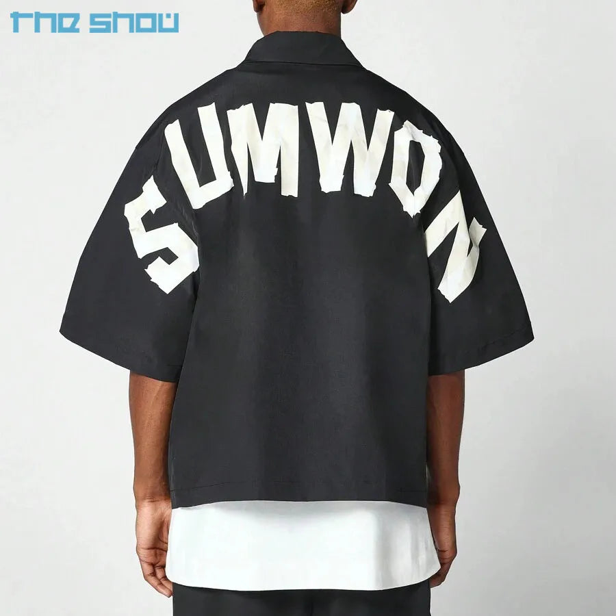 Manufacturer Custom Men's Blank Box Cut Tee Shirt Boxy Fit Nylon Zip Shirt With Back Graphic Print Oversized Boxy T-shirts Men