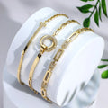 Square Box Chain Inset Zircon and Round Circle Bracelet 18k Real Gold Bracelet Saudi Gold Jewelry Pawnable 18k Oro 18k Original