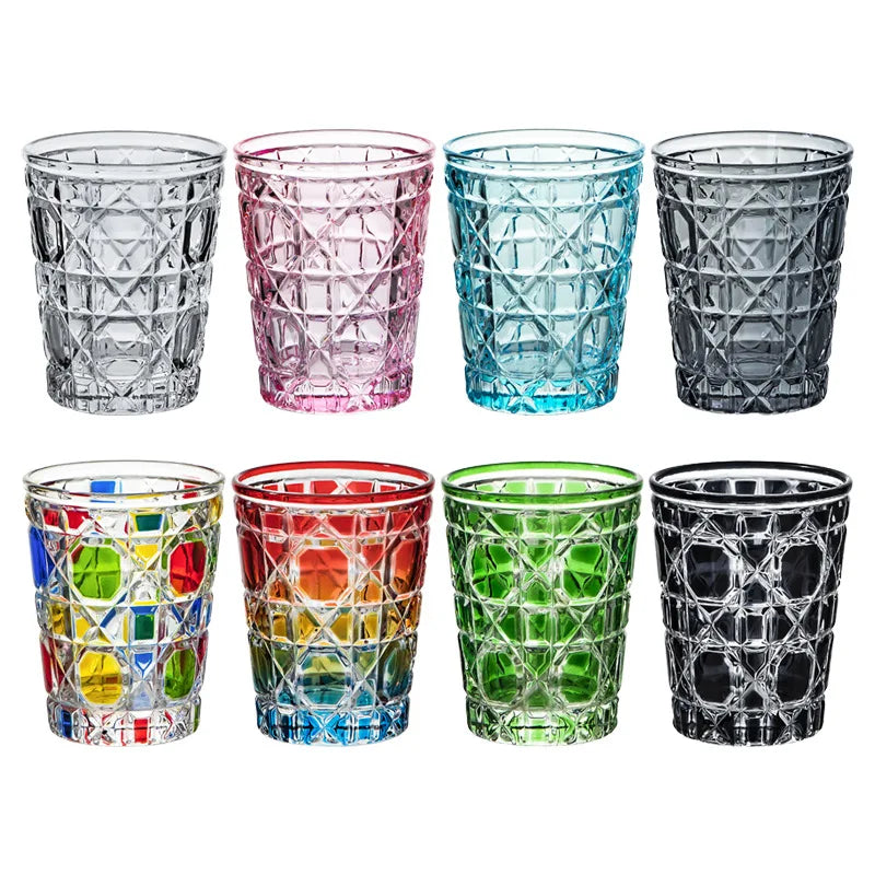 Wholesale High Ball Glass Cup Whisky Glass Hand Painted and Engraved Machine Made