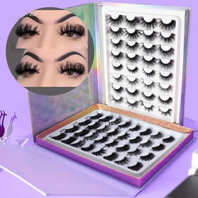 HeyMe Beauty Ultra Black Matte Faux Mink 3D False Eyelashes 20 Pairs Cruelty-Free Reusable with Custom Box