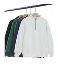 Bangladesh China Factory Price OEM 320g Cotton Men's Stand Collar Half Zip Sweatshirt Unisex Loose Fit American Style Jacket