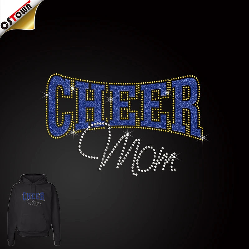 2024 Trend Products Rhinestone Heat Transfer Cheer Custom Rhinestone Iron-On Transfer