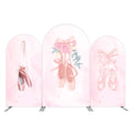 Customized Pink Bow Ballerina Birthday Arch Backdrop Theme Background Fabric Cover for Party Decoration for Party Event