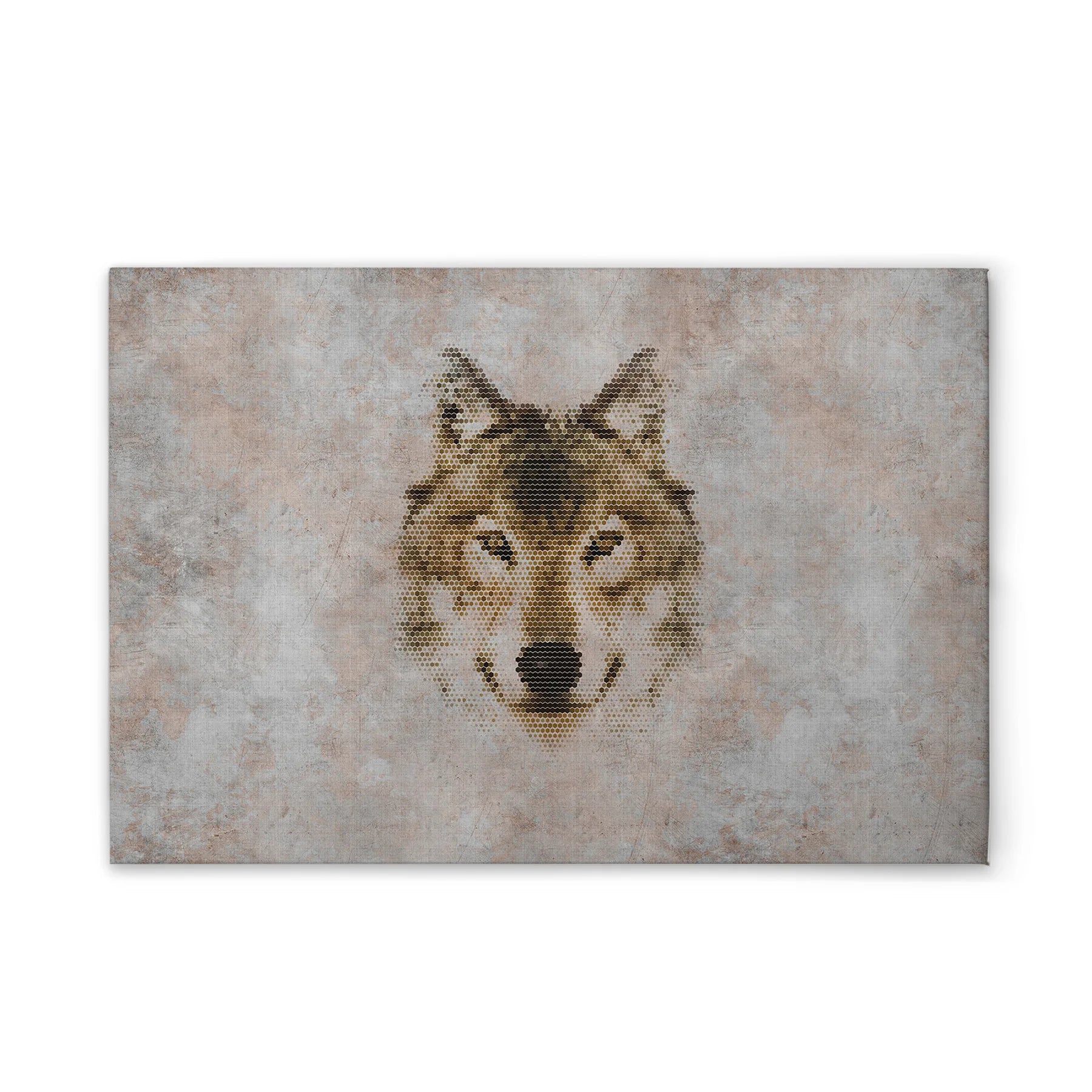 Made In Germany - Home Decor Canvas Picture Big Three Wolf - Wall Mural In Grey And Beige - Canvas Picture On Stretcher Frame