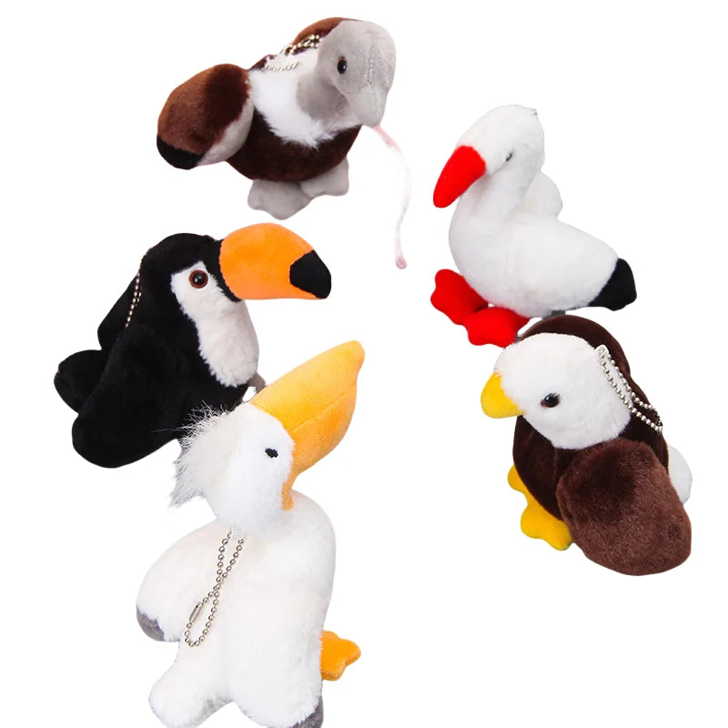 HOT Owl Plush Keychain Toucan Stuffed Animal Toy Swan Key Chain Soft Fluffy Birds Keychain Bag Pendant Bird Plush Keychains Toy