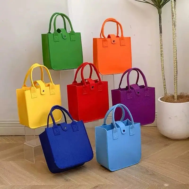 MU Small Felt Bag 23*23*12cm Fabric Gift Bags Handbag Grocery Premium Reusable Felt Tote Shopping Bag