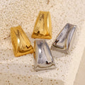 Dreamshow Square Fashion Stud Earring Waterproof PVD Gold Plated Jewelry Stainless Steel Earrings