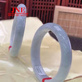 Natural Myanmar White A- Type Jade Jade Bracelets Non-crack White Stripe Positive Ring Jade Bracelet Ornament