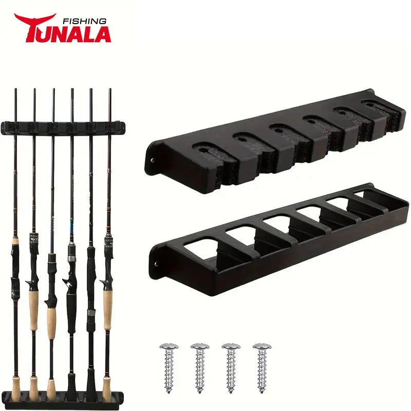 Hot Sale Fishing Tools Accessories Wall Mounted Fishing Rod Rack Fishing Pole Organizer 6 Rod Storage Racks