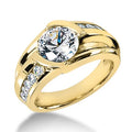 Luxurman Men's 1.5 Carat Channel Set Solitaire Cut Filled Diamonds IGI Certified 14K Yellow Gold Ring VS Quality Everyday Wear
