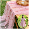 YX1380 Popular 2026 Style Pink Glitter Tulle Fabric by the Yard Knit Glitter Stars Mesh Tulle Fabric for Girls Dress MegaBDM