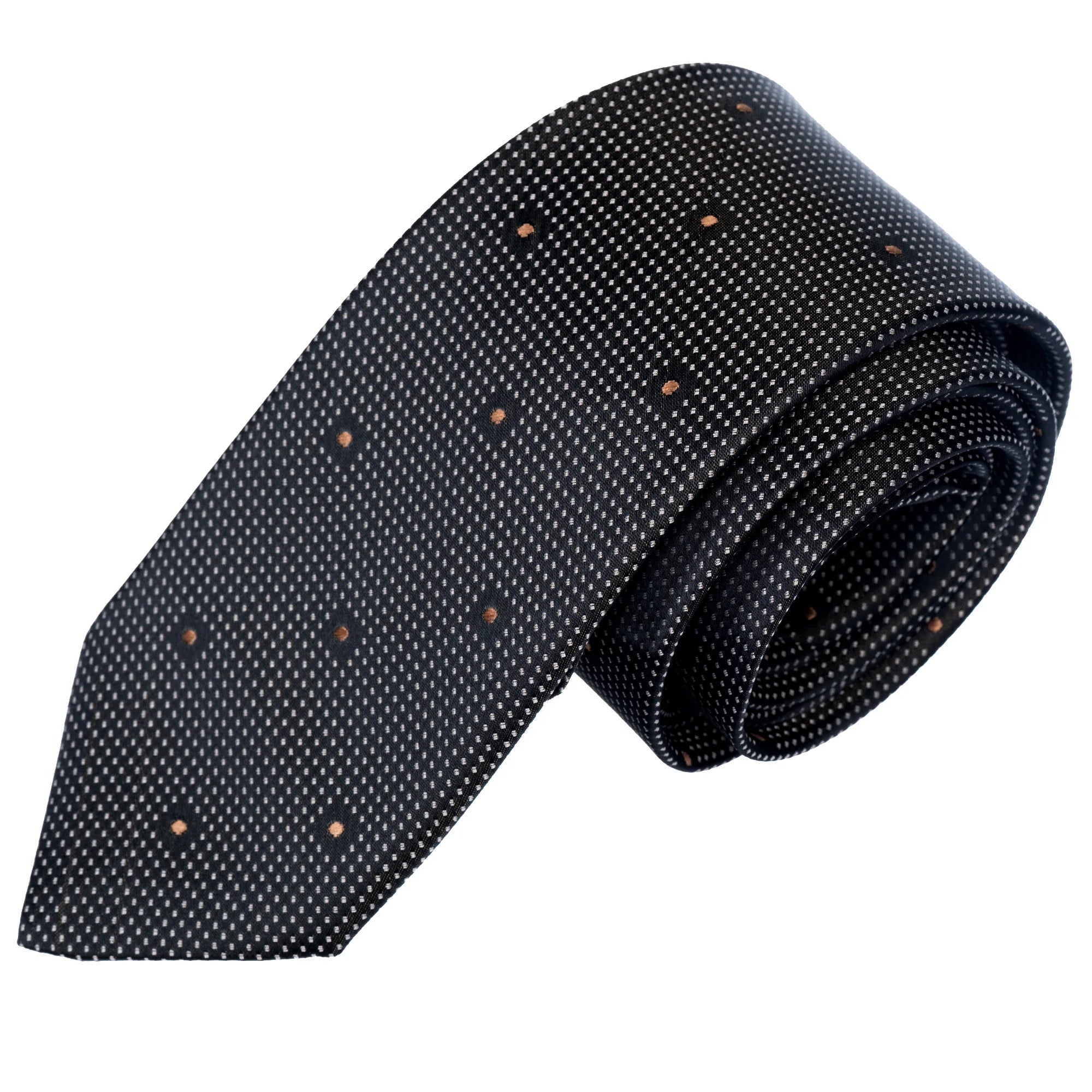 Exve Exclusive Beige Polka Dot Handmade Turkey Necktie